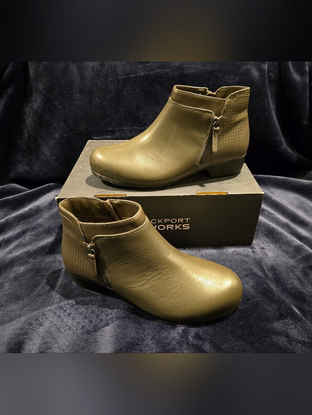 Rockport Works Ankle Work Booties (RK753) In Charcoal Grey